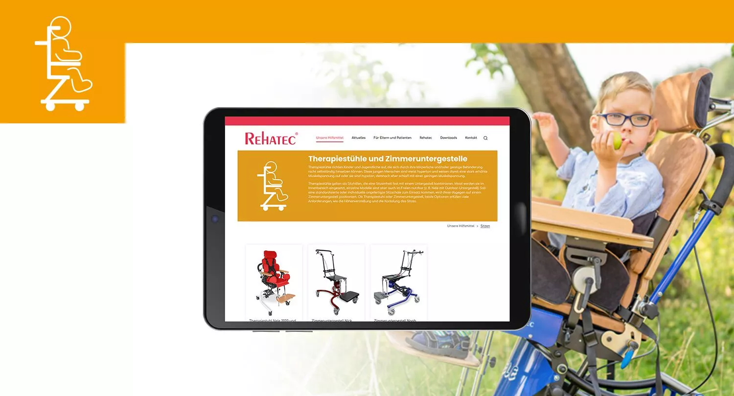 Rehahilfsmittel Website bauen lassen - Tabletversion der neuen Website