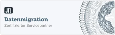 JTL Shop Agentur - Badge JTL Datenmigration Zertifizierter Servicepartner