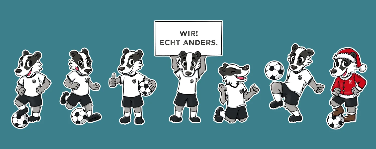 Illustration Maskottchen Hardi - SV Sandhausen Fußball Illustrationen Characterdesign Posen