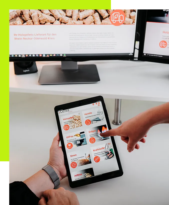 Internetagentur Heidelberg - Bildschirme und Tablet mit gleicher Website
