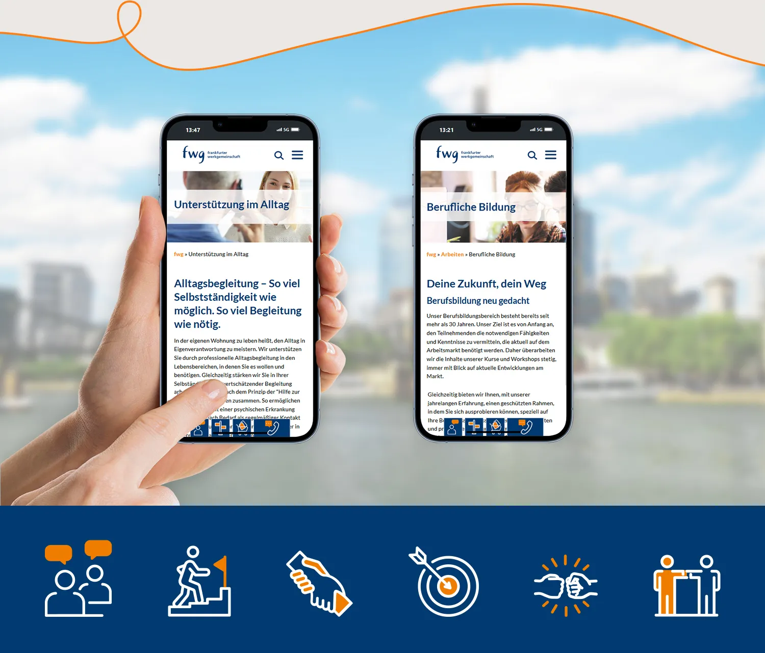 SEO Webseite – Mobile Ansicht der fwg Webseite
