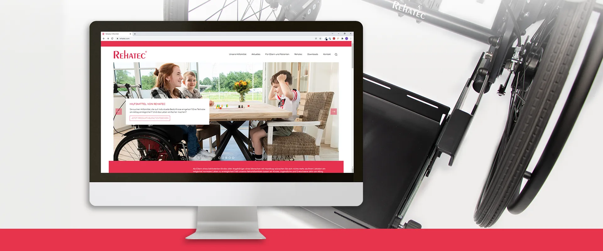 Website Relaunch Shopware 6 Rehahilfsmittel - Neue Website auf PC-Bildschirm