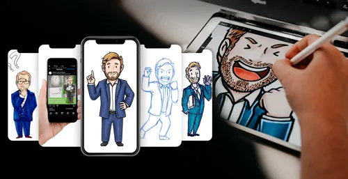 Klinger & Kollegen Deutscher-Agenturpreis - Gewinner im Bereich B2C Illustration Award 2021, Illustrationen auf Smartphones