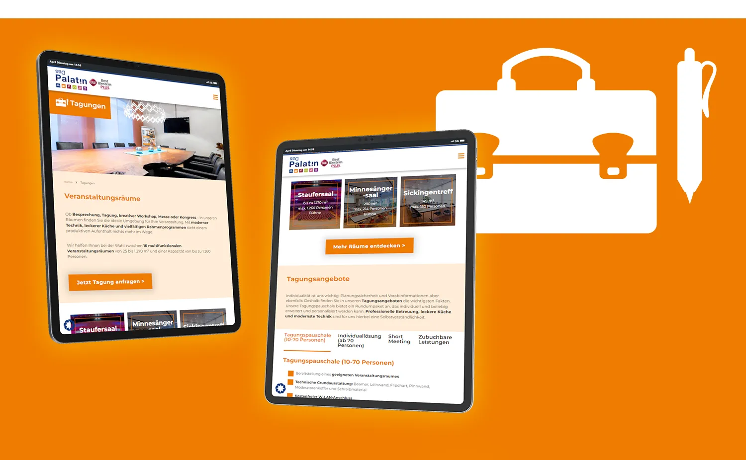 Webdesign Relaunch – Webseite von Palatin auf Tablet