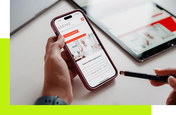 Digitalstrategie Beratung - Mobile-First-Darstellung einer digitalen Strategie für einen Kundenauftritt