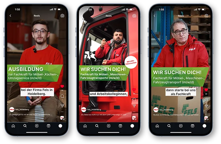 Employer Branding Strategie Recruiting - Instagram-Reels für Social-Media-Recruiting