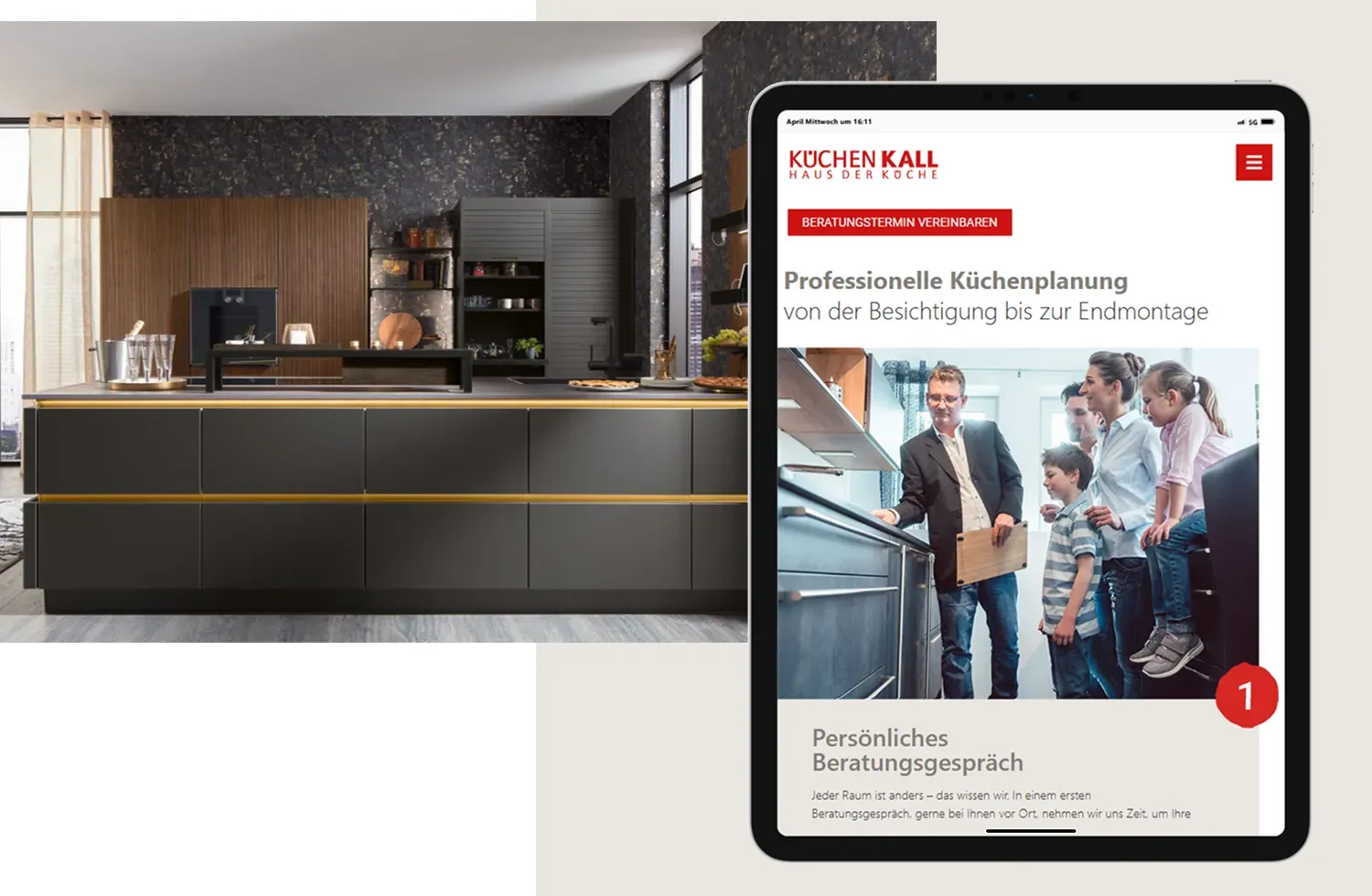 Web-Relaunch Küchen Kall Referenz imc – Professionelle Küchenplanung Unterseite